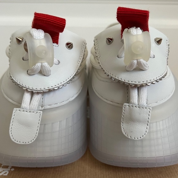 NIB Christian Louboutin Arpoador White Leather Drawstring Low Top Sneakers 43.5 main image 8